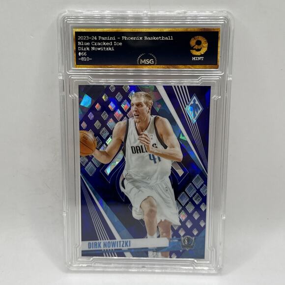 Dirk Nowitzki 2023-24 Panini Phoenix BLUE CRACKED ICE #66 MAVERICKS Graded 9 NBA - Picture 1 of 2